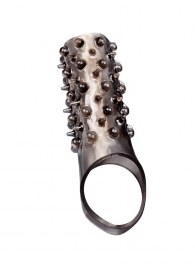 Дымчатая насадка на пенис с шипами и выпуклостями - 12,5 см. - Sex Expert - в Чебоксарах купить с доставкой