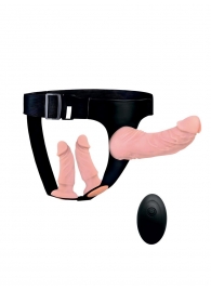 Женский страпон с 3 насадками и вибрацией - Erowoman-Eroman - купить с доставкой в Чебоксарах