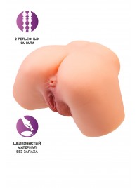 Телесный реалистичный мастурбатор-полуторс с 2 любовными входами - No Name - в Чебоксарах купить с доставкой
