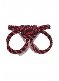 Черно-красные наручники-оковы ’’Узел-омега’’ из хлопковой веревки - Pecado - купить с доставкой в Чебоксарах