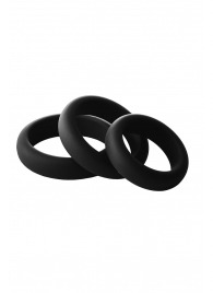 Набор из 3 черных эрекционных колец Smooth Silicone Cockring Pack - Dream Toys - в Чебоксарах купить с доставкой