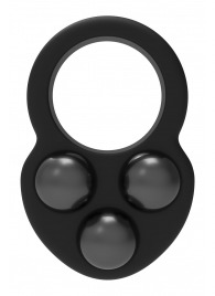 Черное эрекционное кольцо с утяжелителями - Dream Toys - в Чебоксарах купить с доставкой
