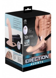 Телесный полый страпон с вибрацией Erection Agents - 24,1 см. - NMC - купить с доставкой в Чебоксарах