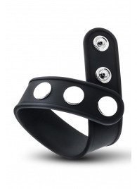 Черное эрекционное кольцо на кнопках - Blush Novelties - в Чебоксарах купить с доставкой