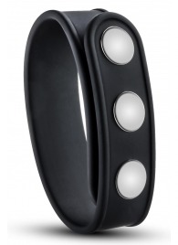 Черное эрекционное кольцо на кнопках - Blush Novelties - в Чебоксарах купить с доставкой