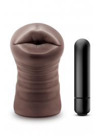 Коричневый мастурбатор-ротик Krystal Vibrating Masturbator - Blush Novelties - в Чебоксарах купить с доставкой