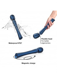 Синий вибромассажёр с насадками Man.wand Edgy - Manwan - в Чебоксарах купить с доставкой