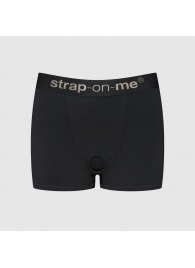 Черные трусики-боксеры для фиксации насадок Strap-on-me Harness Lingerie Allure - size M - Strap-on-me - купить с доставкой в Чебоксарах