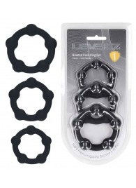 Набор из 3 эрекционных колец Beaded Silicone Cockring Set - Shots Media BV - в Чебоксарах купить с доставкой