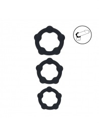 Набор из 3 эрекционных колец Beaded Silicone Cockring Set - Shots Media BV - в Чебоксарах купить с доставкой