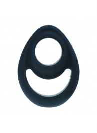 Черное эрекционное кольцо Double Ergo Silicone Cockring - Shots Media BV - в Чебоксарах купить с доставкой