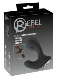 Черная анальная вибропробка с функцией расширения RC Butt Plug with 3 functions - Orion - в Чебоксарах купить с доставкой
