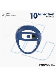 Синее интерактивное эрекционное виброкольцо Rank - Intoyou - в Чебоксарах купить с доставкой