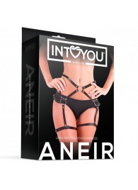 Черные стрепы на бёдра Aneir - Intoyou - купить с доставкой в Чебоксарах