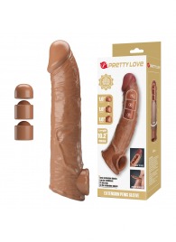 Карамельный фаллоудлинитель с подхватом мошонки Silas - 26 см. - Baile - в Чебоксарах купить с доставкой