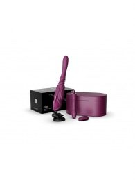 Фиолетовая секс-машина с функцией нагрева, насадками и присоской Sesh - Zalo - купить с доставкой в Чебоксарах