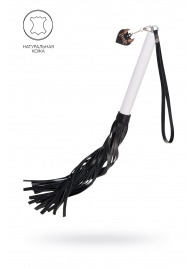 Плеть с белой рукоятью и чёрными хлыстами - 50 см. - Pecado - купить с доставкой в Чебоксарах