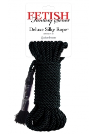 Черная веревка для фиксации Deluxe Silky Rope - 9,75 м. - Pipedream - купить с доставкой в Чебоксарах