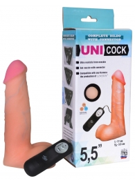 Фаллическая насадка Харнесс UNICOCK 5,5  с вибрацией - 17 см. - LOVETOY (А-Полимер) - купить с доставкой в Чебоксарах