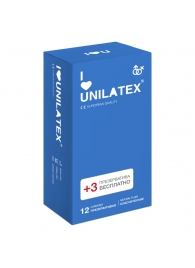 Классические презервативы Unilatex Natural Plain - 12 шт. + 3 шт. в подарок - Unilatex - купить с доставкой в Чебоксарах