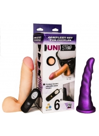 Вибрострапон с двумя насадками UniStrap - 18 и 18 см. - LOVETOY (А-Полимер) - купить с доставкой в Чебоксарах