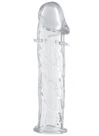 Гладкая прозрачная насадка с усиками под головкой - 12,5 см. - Toyfa Basic - в Чебоксарах купить с доставкой