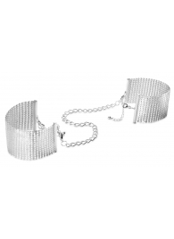 Серебристые наручники-браслеты Desir Metallique Handcuffs - Bijoux Indiscrets - купить с доставкой в Чебоксарах