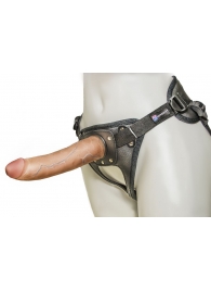 Насадка-фаллоимитатор на кожаных трусиках Harness Ultra Realistic 7  - 18 см. - LOVETOY (А-Полимер) - купить с доставкой в Чебоксарах