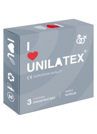 Презервативы с рёбрами Unilatex Ribbed - 3 шт. - Unilatex - купить с доставкой в Чебоксарах