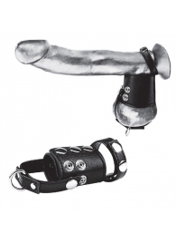 Кольцо на член и мошонку Cock Ring With 2  Ball Stretcher And Optional Weight Ring - BlueLine - в Чебоксарах купить с доставкой