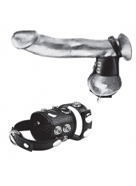 Утяжка на пенис и мошонку Cock Ring With 1.5  Ball Stretcher And Optional Weight Ring - BlueLine - купить с доставкой в Чебоксарах