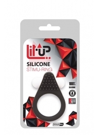 Чёрное эрекционное кольцо LIT-UP SILICONE STIMU RING 1 BLACK - Dream Toys - в Чебоксарах купить с доставкой