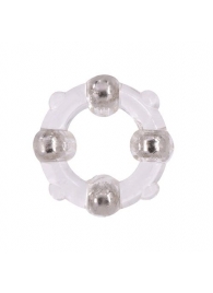 Эрекционное кольцо с 4 бусинами MENZSTUFF STUD RING CLEAR - Dream Toys - в Чебоксарах купить с доставкой