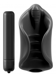 Чёрный мастурбатор Vibrating Silicone Stimulator с вибрацией - Pipedream - в Чебоксарах купить с доставкой