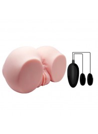 Телесный мастурбатор с двумя любовными тоннелями и вибрацией - Baile - в Чебоксарах купить с доставкой