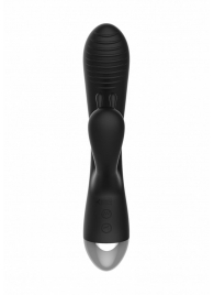 Чёрный вибратор E-Stimulation Rabbit Vibrator с электростимуляцией - 19 см. - Shots Media BV - купить с доставкой в Чебоксарах