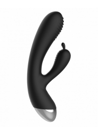 Чёрный вибратор E-Stimulation Rabbit Vibrator с электростимуляцией - 19 см. - Shots Media BV - купить с доставкой в Чебоксарах