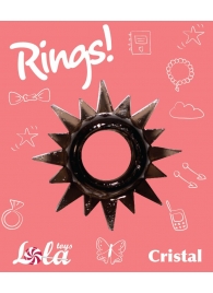 Чёрное эрекционное кольцо Rings Cristal - Lola Games - в Чебоксарах купить с доставкой