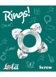 Прозрачное эрекционное кольцо Rings Screw - Lola Games - в Чебоксарах купить с доставкой