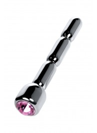 Серебристый уретральный плаг со стразом - 7 см. - ToyFa - купить с доставкой в Чебоксарах