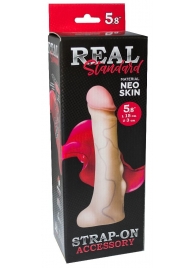 Реалистичная насадка с мошонкой REAL Standard - 18 см. - LOVETOY (А-Полимер) - купить с доставкой в Чебоксарах