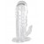 Прозрачная гелевая насадка с клиторальным отростком - 13 см. - Toyfa Basic - в Чебоксарах купить с доставкой