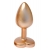 Золотистая анальная пробка с прозрачным кристаллом-сердцем Pearl Gold Plug Small - Dream Toys