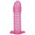 Гелевая розовая насадка с шипами - 12 см. - Toyfa Basic - в Чебоксарах купить с доставкой