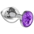 Малая серебристая анальная пробка Diamond Purple Sparkle Small с фиолетовым кристаллом - 7 см. - Lola Games - купить с доставкой в Чебоксарах