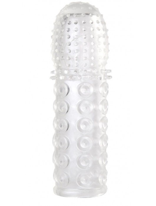 Прозрачная закрытая гелевая насадка - 13,5 см. - Toyfa Basic - в Чебоксарах купить с доставкой