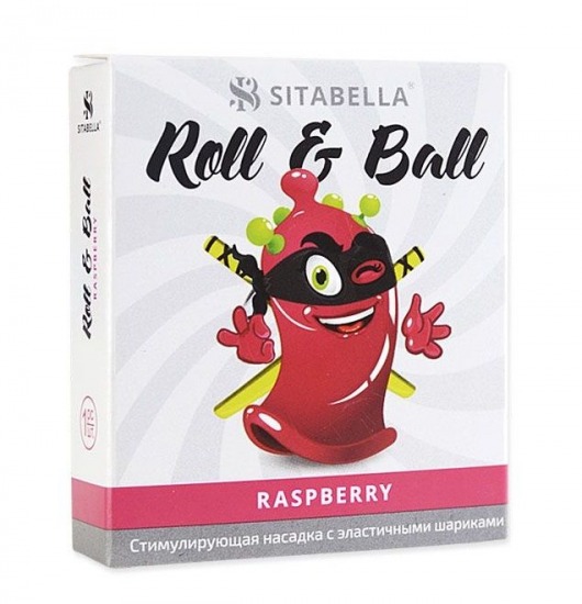 Стимулирующий презерватив-насадка Roll   Ball Raspberry - Sitabella - купить с доставкой в Чебоксарах