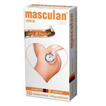 Розовые презервативы Masculan Ultra Long Pleasure с колечками, пупырышками и продлевающим эффектом - 10 шт. - Masculan - купить с доставкой в Чебоксарах