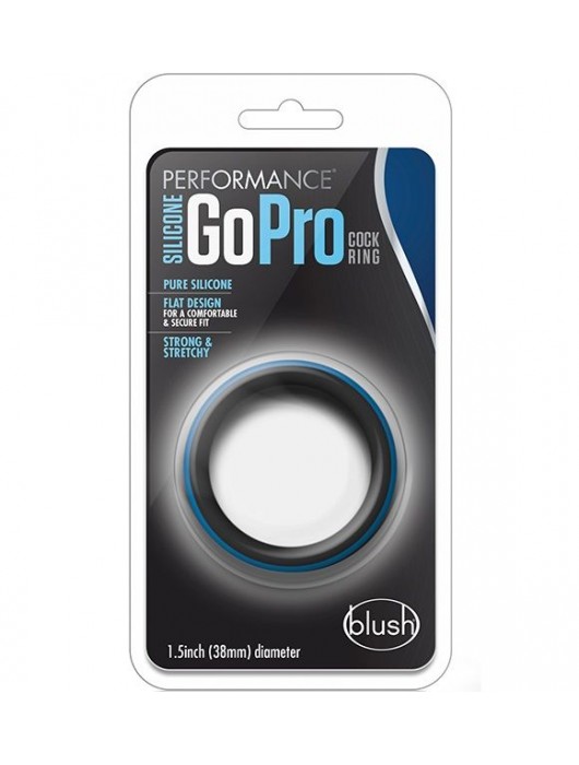 Черно-синее эрекционное кольцо Silicone Go Pro Cock Ring - Blush Novelties - в Чебоксарах купить с доставкой