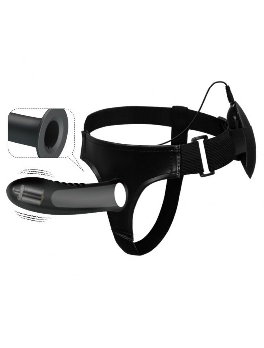 Полый страпон с вибрацией Myron - 18,5 см. - Baile - купить с доставкой в Чебоксарах